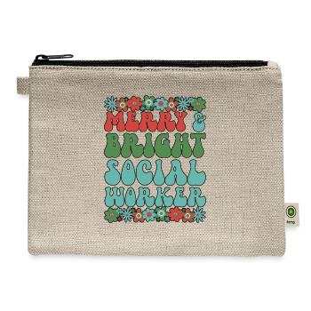 Social Worker Christmas Social Workers Xmas Gifts - Hemp Carry All Pouch - natural - Front