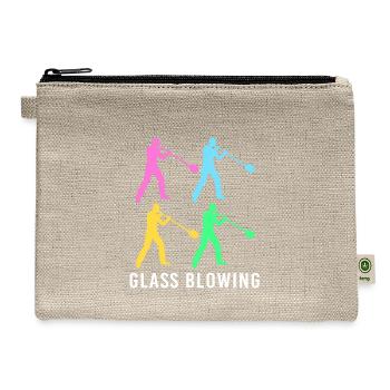 Colorful Glass Blowing Art Glass Blower - Hemp Carry All Pouch - natural - Front