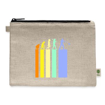 Retro Glass Blowing Evolution Of Glass Blower - Hemp Carry All Pouch - natural - Front