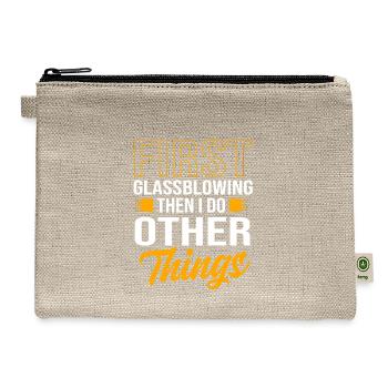 Funny Glassblower First Glass Blowing - Hemp Carry All Pouch - natural - Front