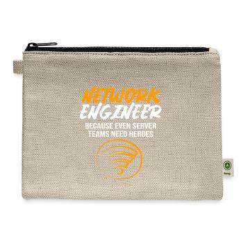 Network Engineer Server Teams Need Heroes Too - Hemp Carry All Pouch - natural - Front