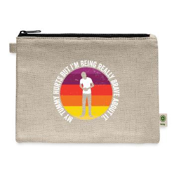 Funny Tummy Ache Survivor My Tummy Hurts Food - Hemp Carry All Pouch - natural - Front