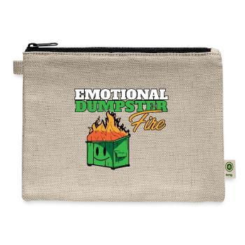 Emotional Dumpster Fire Heartbroken Quote Anxiety - Hemp Carry All Pouch - natural - Front