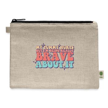My Tummy Hurts Funny Lactose Intolerance Tummy - Hemp Carry All Pouch - natural - Front