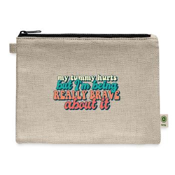 Tummy Ache Survivor My Tummy Hurts Funny Food - Hemp Carry All Pouch - natural - Front