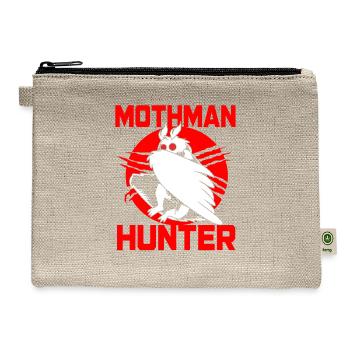 Cryptozoologist Cryptid Folklore Funny Mothman - Hemp Carry All Pouch - natural - Front