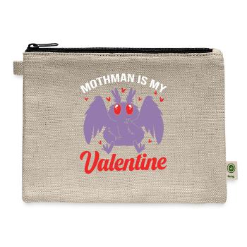 Funny Valentines Day Cryptid Cute Mothman - Hemp Carry All Pouch - natural - Front