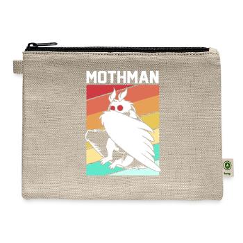 Retro Mothman Cryptid 80s Vintage Mothman - Hemp Carry All Pouch - natural - Front