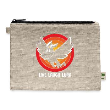 Funny Cryptid Live Laugh Lurk Mothman - Hemp Carry All Pouch - natural - Front