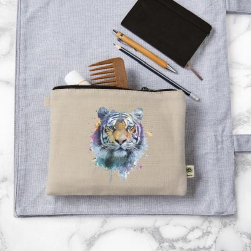 Splash-Art Tiger Face - Hemp Carry All Pouch
