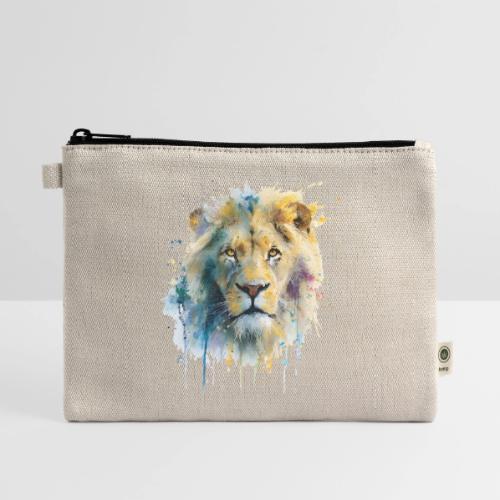 Splash-Art Lion Face - Hemp Carry All Pouch