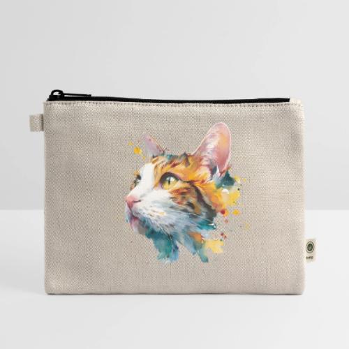 Cat: Feline Ink Burst - Hemp Carry All Pouch