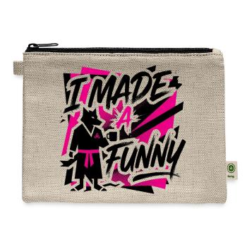 Neon Pink Chaos Abstract Burst - Hemp Carry All Pouch - natural - Front