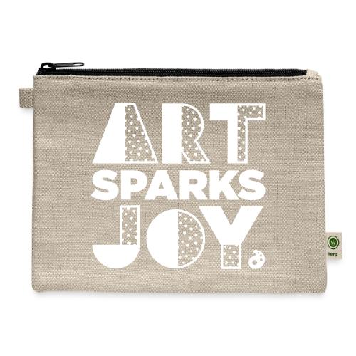 Art Sparks Joy (White) - Hemp Carry All Pouch