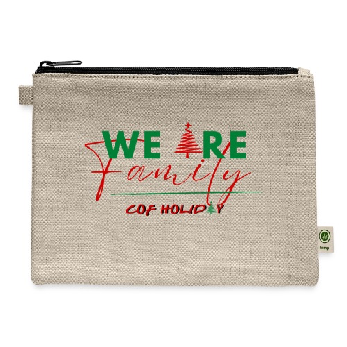COF Holiday We Are Family T shirt - Hemp Carry All Pouch