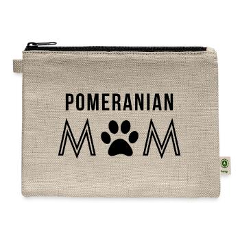 Pomeranian Mom, Pomeranian - Hemp Carry All Pouch - natural - Front