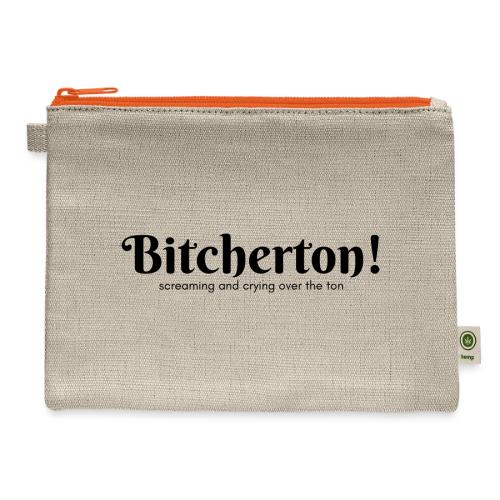 Bitcherton Logo Black - Hemp Carry All Pouch
