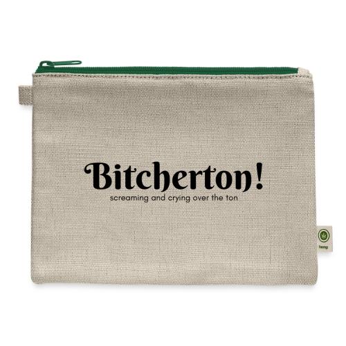 Bitcherton Logo Black - Hemp Carry All Pouch