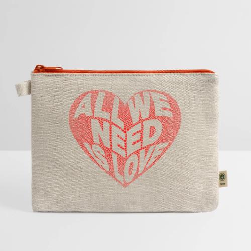 All We Need is Love in Heart - Hemp Carry All Pouch