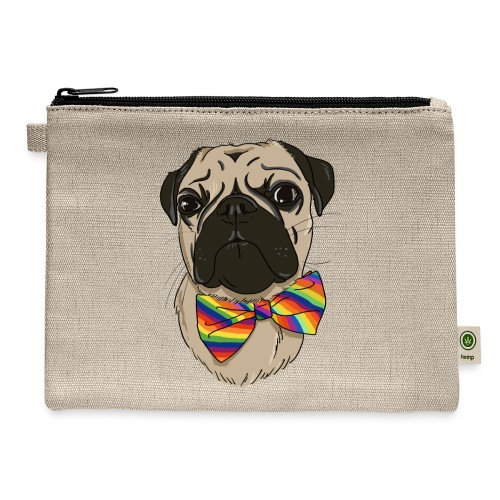 Rainbow Dapper Pug - Hemp Carry All Pouch