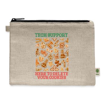 Tech Support Christmas - Hemp Carry All Pouch - natural - Front