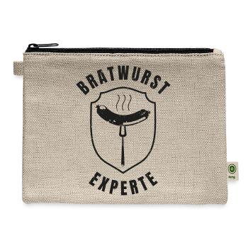 Bratwurst Experte Wurst Männer Grill Bbq - Hemp Carry All Pouch - natural - Front