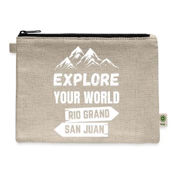 Explore Your World, Bear Nature Outdoor Mountains. - Hemp Carry All Pouch - natural - Front
