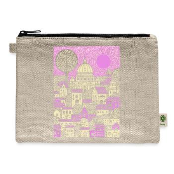 Pink Dome Vatican Cityscape Illustration - Hemp Carry All Pouch - natural - Front