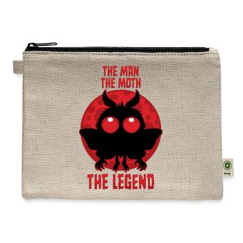The Man, The Moth, The Legend - Mythical Mothman - Hemp Carry All Pouch - natural - Front