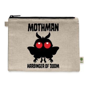 Mothman - Spooky Cute Harbinger Of Doom - Hemp Carry All Pouch - natural - Front