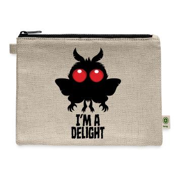 I'm A Delight Mothman Creepy Cute Cryptid - Hemp Carry All Pouch - natural - Front