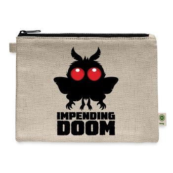 Impending Doom Spooky Cute Mothman - Hemp Carry All Pouch - natural - Front