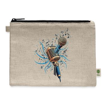 Vibrant Microphone Burst Art - Hemp Carry All Pouch - natural - Front