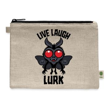 Live Laugh Lurk Kawaii Mothman Cryptid - Hemp Carry All Pouch - natural - Front