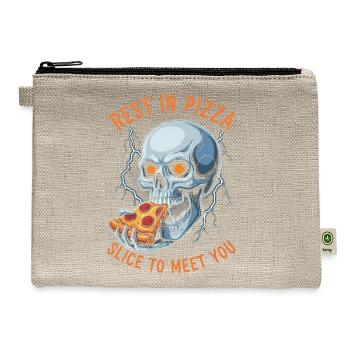 Skull Pizza Lightning Bite - Hemp Carry All Pouch - natural - Front