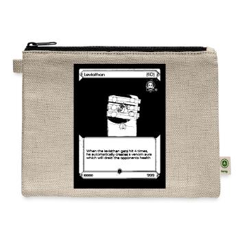 Leviathan the sea dragon Card Monoprint - Hemp Carry All Pouch - natural - Front
