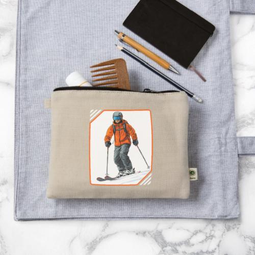 Skiing Thrill Ride - Hemp Carry All Pouch