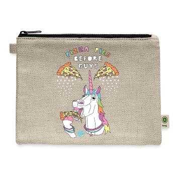Pizza Pies Before Guys Unicorn Outline - Hemp Carry All Pouch - natural - Front
