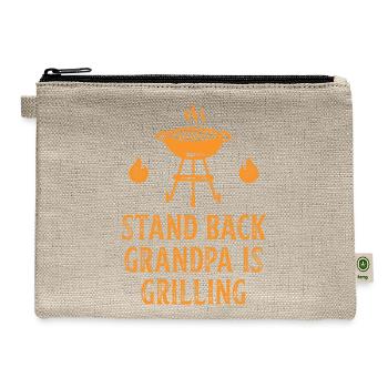 20200715 Stand Back Grandpa Is Grilling - Hemp Carry All Pouch - natural - Front