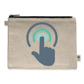 Touch screen hand gesture icon - Hemp Carry All Pouch - natural - Front