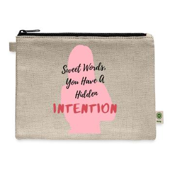 Sweet Words Hidden Intentions Cool Graphic Tee - Hemp Carry All Pouch - natural - Front