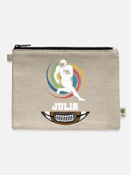 Julia Birthday Football Ball - Hemp Carry All Pouch - natural