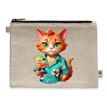 Hawaiian Casino Cat - Hemp Carry All Pouch - natural - Front