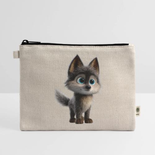 Innocent Cartoon Baby Wolf - Hemp Carry All Pouch