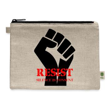 Resist: Silence is Consent - Hemp Carry All Pouch - natural - Front