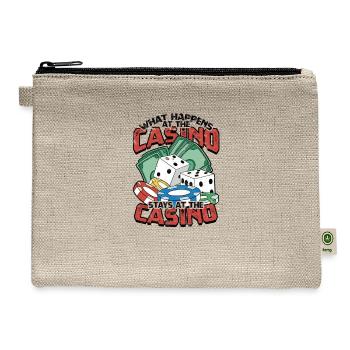 What happens at the casion stays at the casino - - Hemp Carry All Pouch - natural - Front