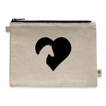 Horse Heart - Hemp Carry All Pouch - natural - Front