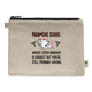 Paramedic Student Future EMT School Paramedical - Hemp Carry All Pouch - natural - Front