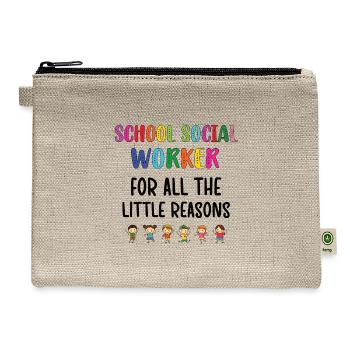 School Social Worker Gifts | Social Worker Month - Hemp Carry All Pouch - natural - Front