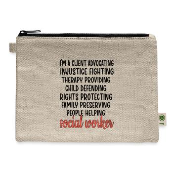 Social Worker Appreciation Gifts Social Work Month - Hemp Carry All Pouch - natural - Front